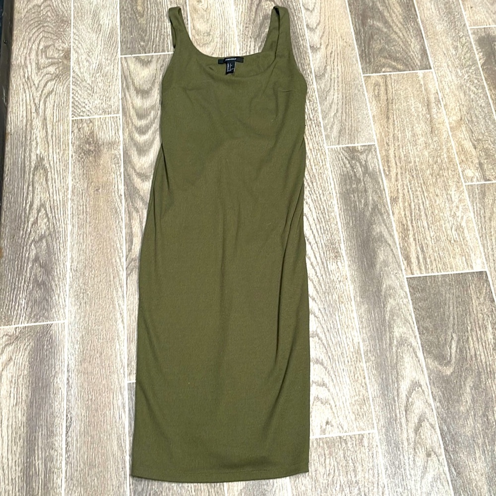 Forever 21 Dark Sage Knit Dress Form Fitting